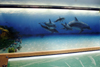 Airbrush Wandbild Schwimmbad delphine