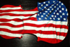 Airbrushdesign auf geige amerika flagge Spezialanfertigung für Dolly Parton Rückansicht